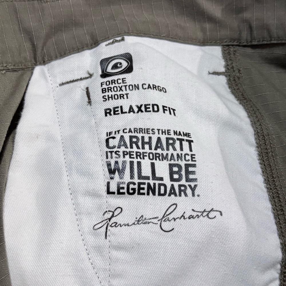 New Carhartt Men's Braxton Cargo Force Relaxed Fit Work Men’s Green Shorts Sz 32 - Picture 7 of 10
